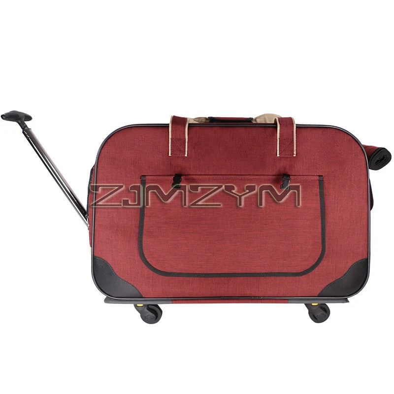Foldable Pet Trolley, Detachable Windproof Cat Bag, Breathable Cat Carriers, Portable Pet Trolley Case