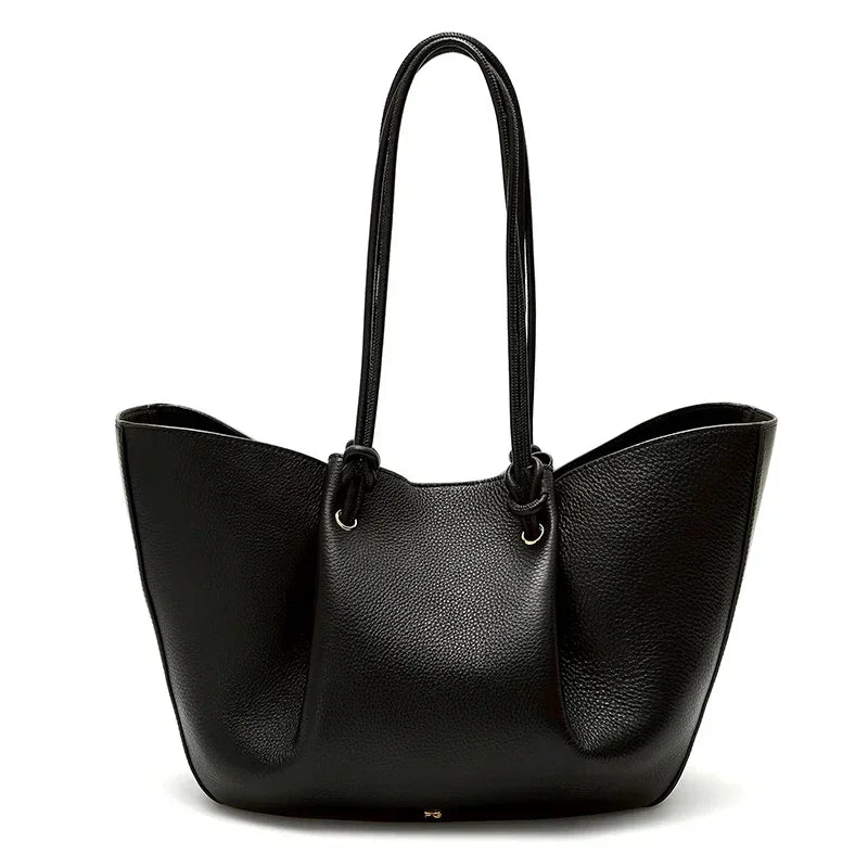 PG Women Pebbled Leather Tote Bag Large Capacity Fashion Shoulder Top Handle Handbag Elegant Daily Work