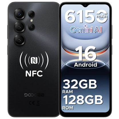DOOGEE Note56X Pro Android 16 Smart Phone 6.56" 6150mAh Battery 32GB RAM(4+28) 128GB ROM Support Google Pay Widevine L1 Phone