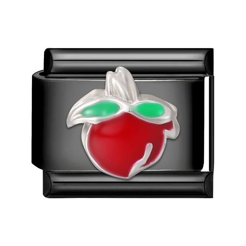 2025 New Original Black Red Stars Love Heart Bows Flower Italian Charm Link Fit 9mm Stainless Steel Jewelry DIY Making Bracelets