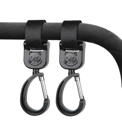 Universal Outdoor Stroller Accessories Baby Pram Hooks Rotate Hanging Bag 360 Degree Cart Organizer Storage Bag Hanger