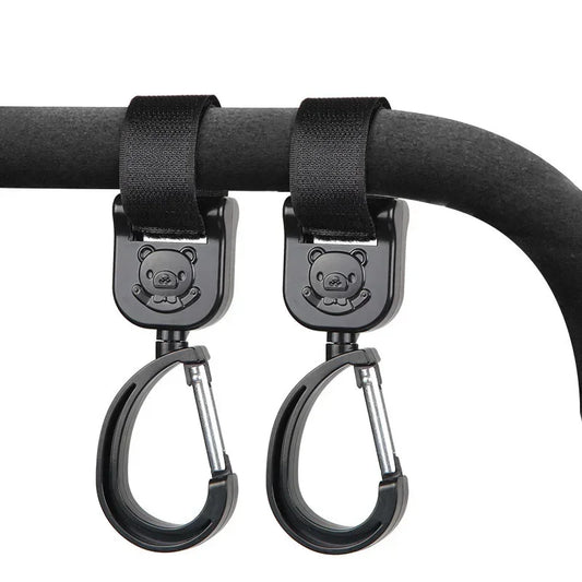 Universal Outdoor Stroller Accessories Baby Pram Hooks Rotate Hanging Bag 360 Degree Cart Organizer Storage Bag Hanger