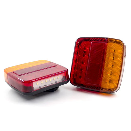 1Set 12V Universal 16 LED Rear Towing Trailer Tail Light 10m Cable 7 Pin Brake Stop License Number Plate Lamp Waterproof Lights