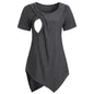 Women Blouse Maternity Casual Soft  Nursing Tops T-shirt Summer Short Sleeve Pregnant Clothes Nursing Breastfeeding