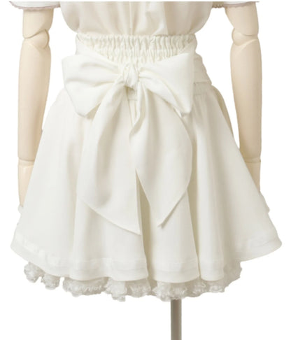 Japanese Liz Skirt High Waist Thin Kawaii Cute Bow Lolita Skirts Women Summer New Elastic High Waist Ruffle Short Pleated Skirt