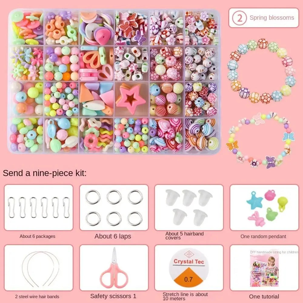 Arts Crafts DIY Handmade Beaded Kit DIY Handmade DIY Making Beads Kit Colorful Kawaii Kit for Make Bracelets Beads Girl Gift