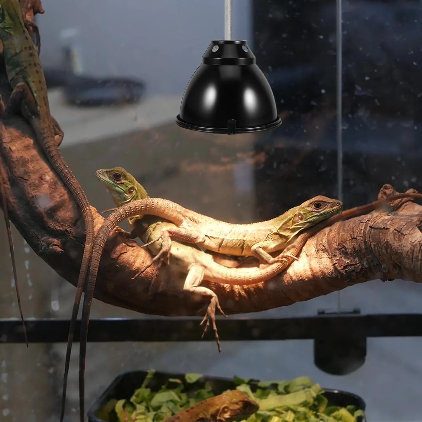 1Set Anti-Scald Reptile Heat Lamp Guard Aluminum Dome Light Shade High Efficiency Heating Versatile for Turtle Lizard Snake