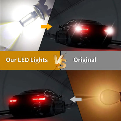 2pcs PY21W P21 5W 1156 Ba15s 1157 Bay15d 33 SMD Led Car Flash Brake Bulbs Lights Reverse Parking Lamps