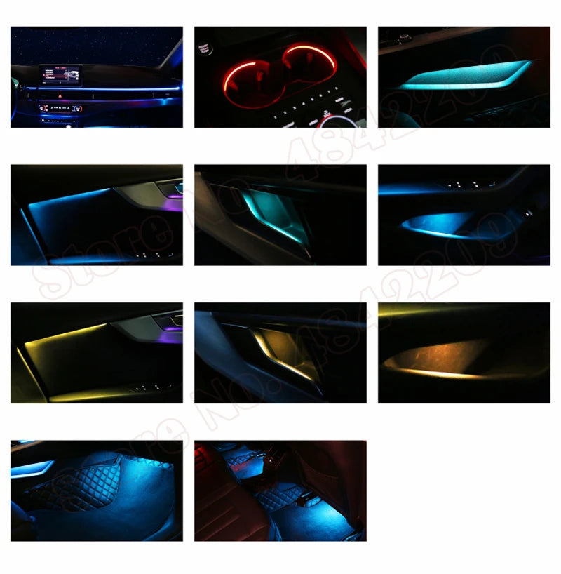 LED For Audi A4 S4 A5 S5 B9 2016-2023 Center Console Dashboard Ambient Light Strip Decorative Cover Lift Tweeter Speaker Lamp