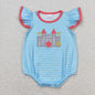 Wholesale Baby Girl Newborn Birthday Balloons Romper Bubble Embroidery Pink Plaid Bows Jumpsuit Kids Toddler Summer Clothes