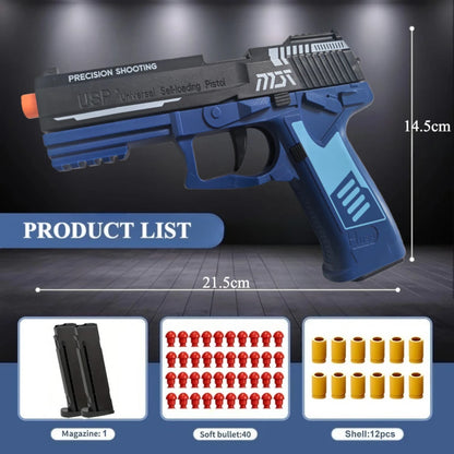 SIG17 Throwing Shell Soft Bullet Toy Gun with Blowback Outdoor Sports CS Game Pistol Launcher Model Birthday Gift