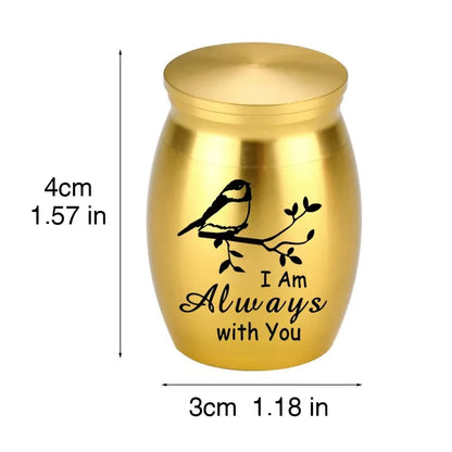 L27 Mini Stainless Steel Pet Cremation Urn Bird Branch Ashes Keepsake Memorial Container for Dog Cat Loss Remembrance Gift