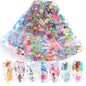 10PCS Mixed Nail Art Foils Transfer Sticker Set Rose Flower Designs Floral Starry Sky Nail Wraps Wedding Summer Manicure Decor