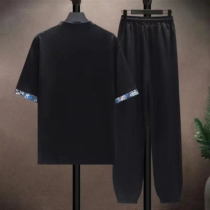 (Shirt + trousers) 2026 summer shirts men fashion Cotton shirts men's breathable sets High quality shirts Two Piece size M-5XL