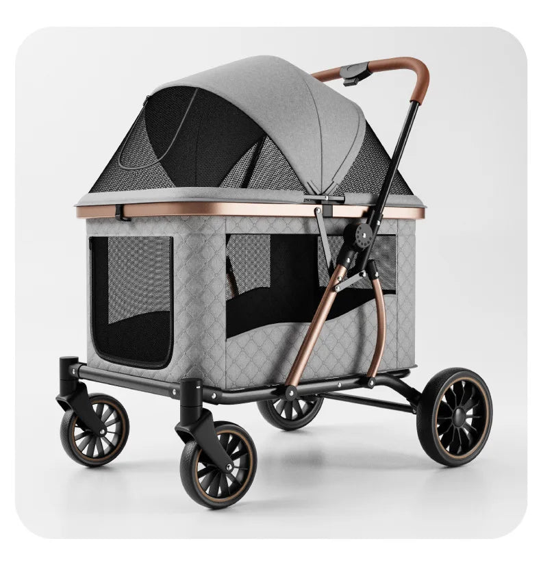 Foldable Large Giant Dog Stroller Lightweight Portable Multi Cat Pet Carrier for Senior Dogs Outdoor Travel