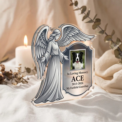 Custom Text Photo Pet Commemorative Angel Plaque,Acrylic,Pet Grief Remembrance Gift,Keepsake Ornament,Remembrance Anniversary