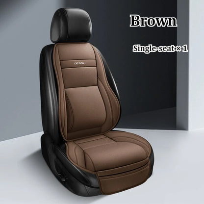 Ergonomic PU Leather Car Seat Cushion with Lumbar & leg Support Ventilated Design Storage Pockets Universal Fit for Most Cars