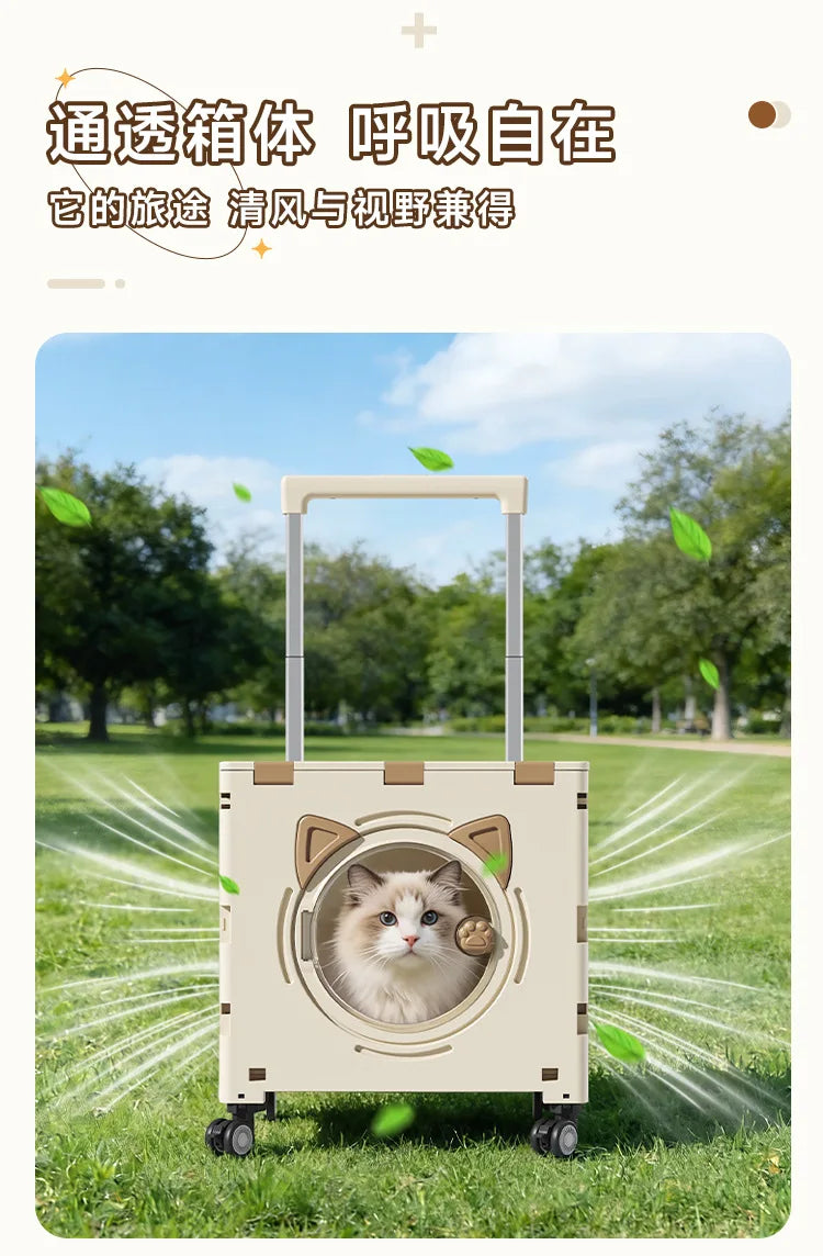 Pet outdoor pet travel trolley cat dog trolley folding shopping cart supermarket household