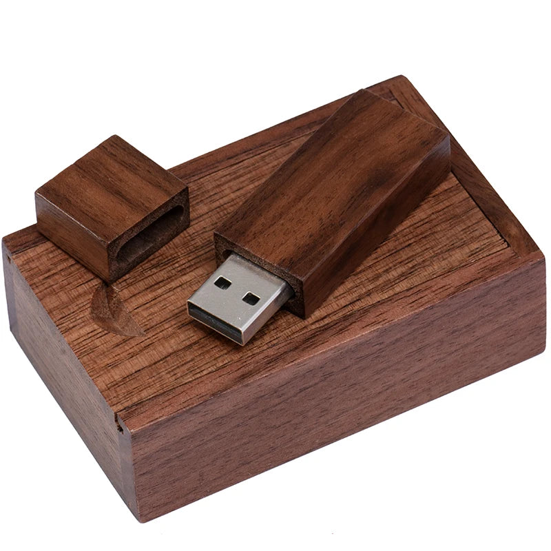 JASTER Free Custom Logo Photography Wedding Gift USB Flash Drive 128GB Wooden 64GB Box Pen Drive Maple Memory Stick 32GB 4G 16GB