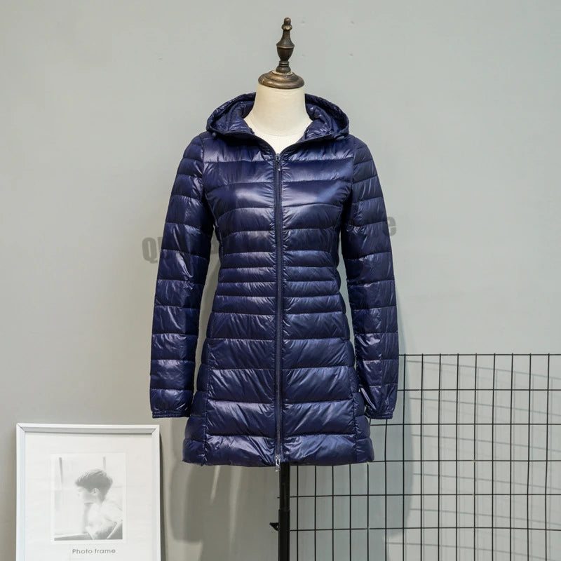 Women Spring/Autumn Ultra Lightweight Quilted Jacket 2023 New Woman Water and Wind-Resistant Big Size women Hoodies coat