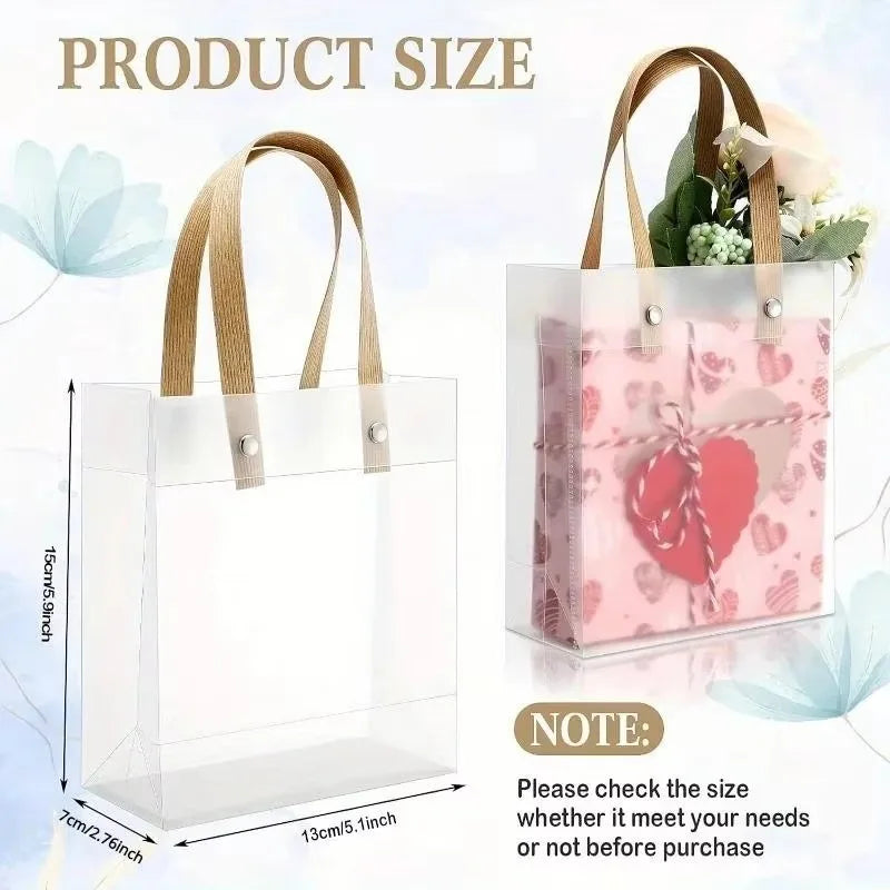 10PCS Holiday Gift Bag Eco-friendly Companion Gift Candy Bag Holiday Gift Birthday Gift Bag Anniversaries，Frosted Tote Bag