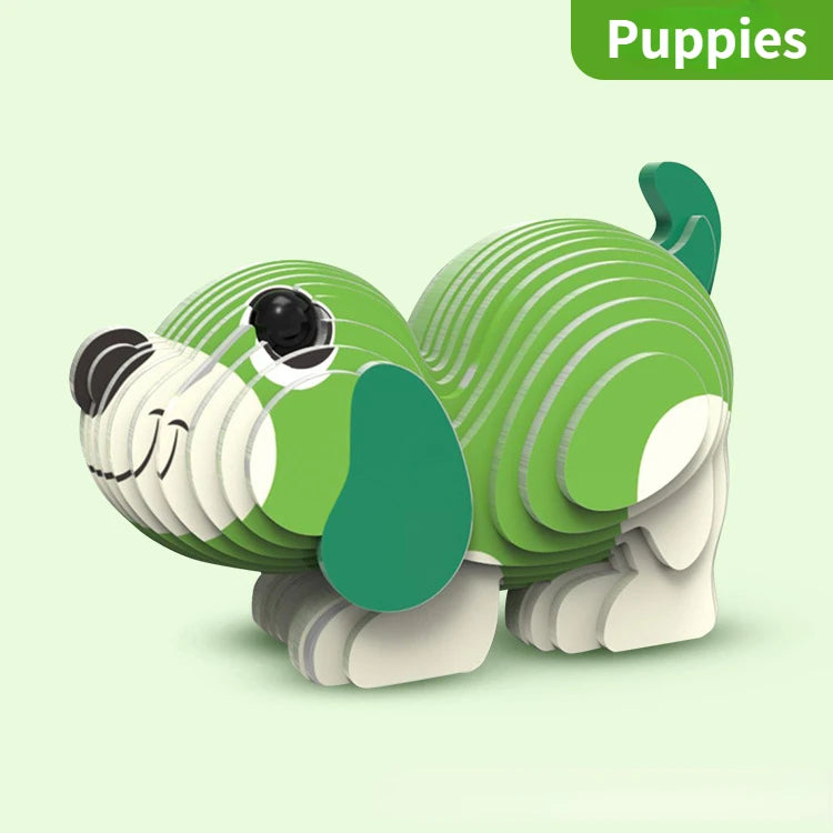 Children's 3D Puzzle Kindergarten Animal Puzzle Intelligence Early Education Toys Dinosaur Animal Model Paper 3-4-5-6 Years Old