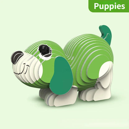 Children's 3D Puzzle Kindergarten Animal Puzzle Intelligence Early Education Toys Dinosaur Animal Model Paper 3-4-5-6 Years Old