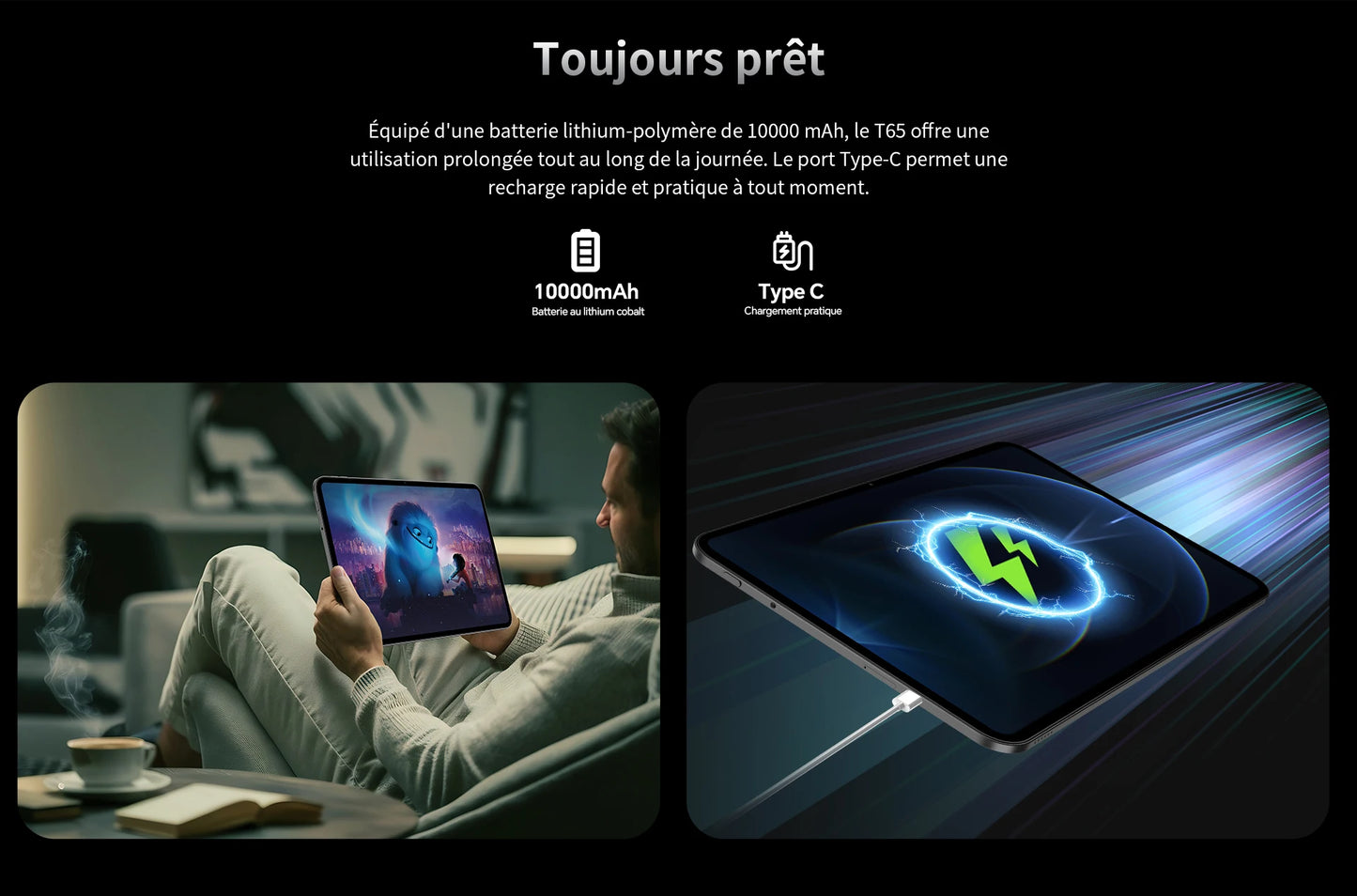 Teclast T65 Android 16 Tablet 13.4 inches 120Hz Max. 26GB RAM 256GB ROM T7280 8 cores 1920x1200 4G LTE 13MP + 5MP 10000mAh