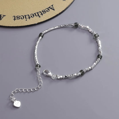 VENTFILLE 925 Sterling Silver Line Extremely Fine Bracelet for Women Love Haert Bead Korean Ins Sweet Jewelry Gift Dropshipping