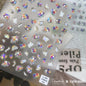 1pcs 5D Diamond Japanese White Lace Bow Nail Art Stickers Pearl Rhinestones Nail Decoration Adhesive Decals Slider DIY Accessory