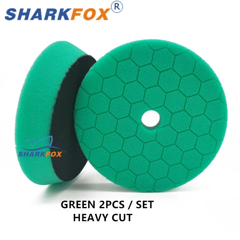 Sharkfox Polishing Pads 3/5/6 Inch Germany Foam Buff Sponge Pads Auto Car Buffing Pad Set for DA/RO Polisher Buffer Tools