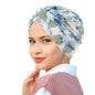 2025 New Soft Elastic Colorful Muslim Inner Hijabs Women Islamic Muslim Hijab Instant Turban Cap For Ladies Stripe Bohemia Print