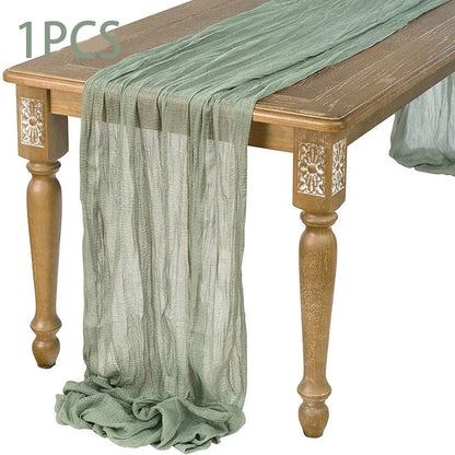 14 Colour Boho Gauze Sheer Cheese Cloth Gauze Table Runner Rustic Cloth Table Runner for Wedding Baby Birthday Party Decorations