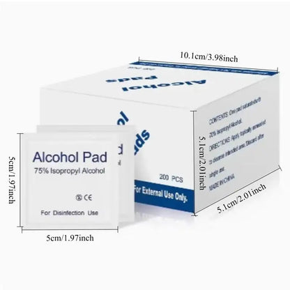 First aid box essential, 75% alcohol swabs 100 pieces per pack, skin wound disinfection and cleaning supplies