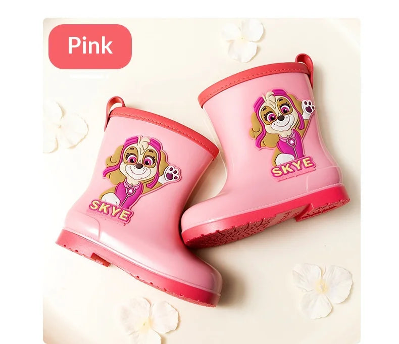 Genuine PAW patrol Rain boots Mars Skye Rubble Chase, Colorful Options Durable Footwear for Toddlers in Wet Condition