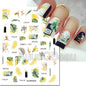 3d Nails Art Decals Spring Fruits Pink Full Tips Peony Magnolia Flowers Adhesive Sliders Stickers Decoration For Nails Manicure