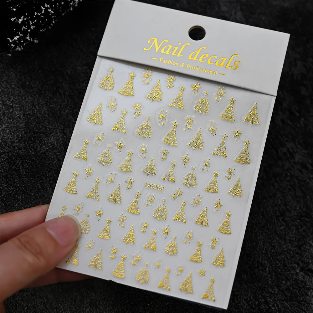 Winter Christmas Atmosphere Nail Stickers Snowman Snowflake Wapiti Self-adhesive High Quality Cute Nail Stickers Nail Art Deco