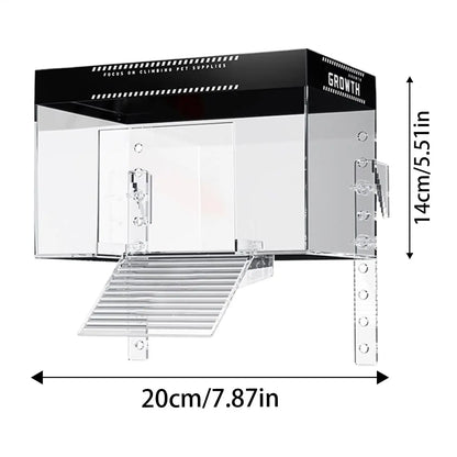 Over Tank Turtle Basking Land Pet Turtle Tank Basking Dock with Lid Reptile Resting Land Aquatic Turtle Basking Platform