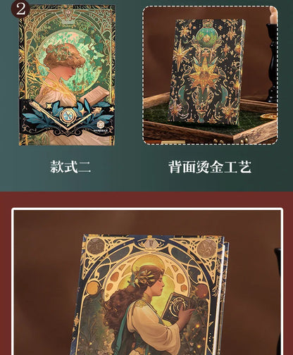 Renaissance A5 Notebook,Oil Painting Hardcover Illustrations,Full-Color Handbook,128 Sheets/Book,100GSM,Professional Handbook