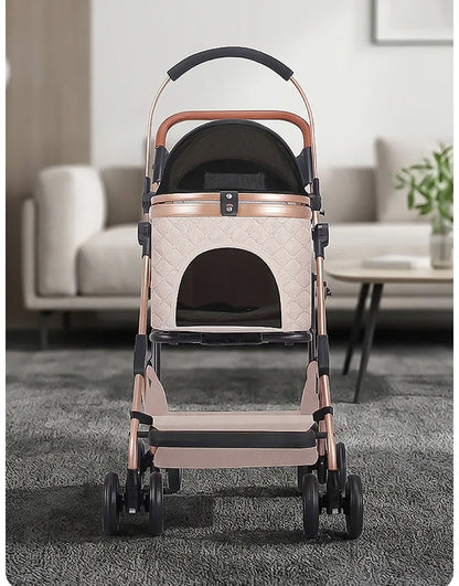Pet Cart Dog Cat Teddy Baby Cart Outdoor Small Pet Cart Lightweight Foldable Outdoor Travel Stroller Carrier