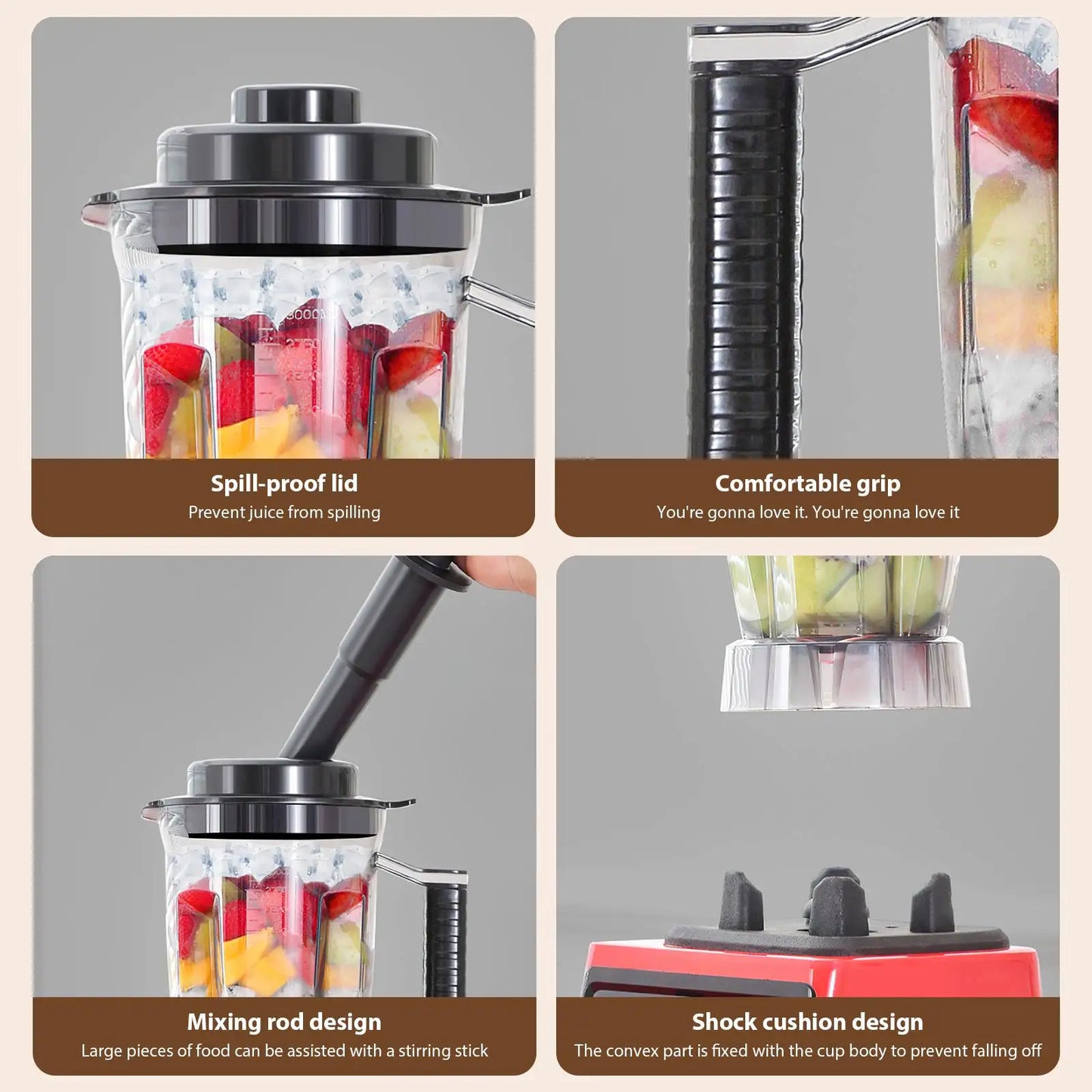 9500W Fuel Table Blender Juicer Smoothie Maker 3-In-1 0.5/1.5/3L Container Food Processor Blenderboxer for Ice Nut Fruit