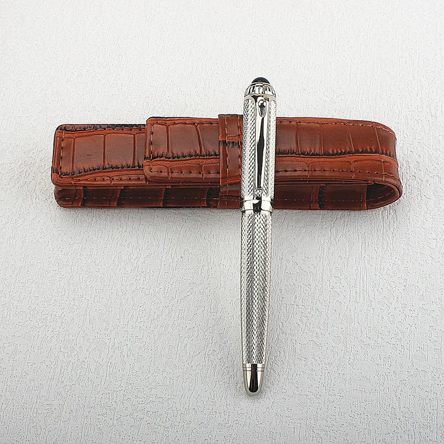 Luxury Big Barrel Rollerball Pen with Silver Clip Smooth Writing for Business Gift (Blue Ink) PK Jinhao 159