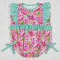 New Fashion Baby Infant Girls Rompers Bow Pink Flutter Sleeve Rompers Boutique Toddler Girls Bubble Rompers Onesie Wholesale Hot