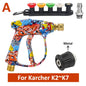 Graffiti Design High-Pressure Foam Gun Set - Multi-Brand Fit for Karcher/Bosch/Nilfisk, Ergonomic Grip,Car/RV/Truck Cleaning Kit