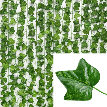4/10M Artificial Plant Green Ivy Leaf Garland Fake Plant Creeper Hanging Vine Outdoor DIY Garden Wall Wedding Party Home Decor