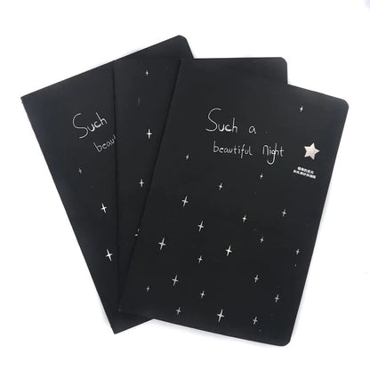 9Pc Pen+1pc Notebook Set 2025 Sketchbook Diary for Graffiti Soft Cover Black Paper Sketch Book Notebook Office School Supplies