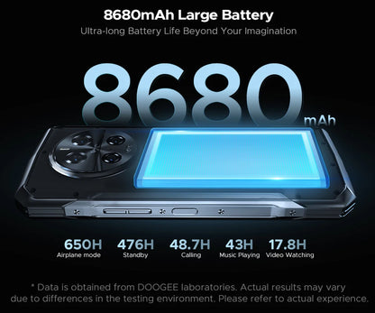 Global Version DOOGEE V40 Pro 5G Rugged Phone 6.78" Display 16GB+512GB Dimensity 7300 200MP AI Camera 8680mAh 33W Fast Charger