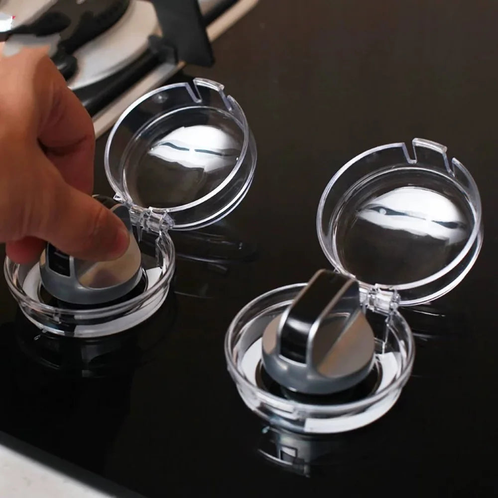 6PCS Dustproof Gas Stove Knob Cover Cooker Protector Security Protection Switch Cover Anti-dirty Non-slip Baby Safety Lock