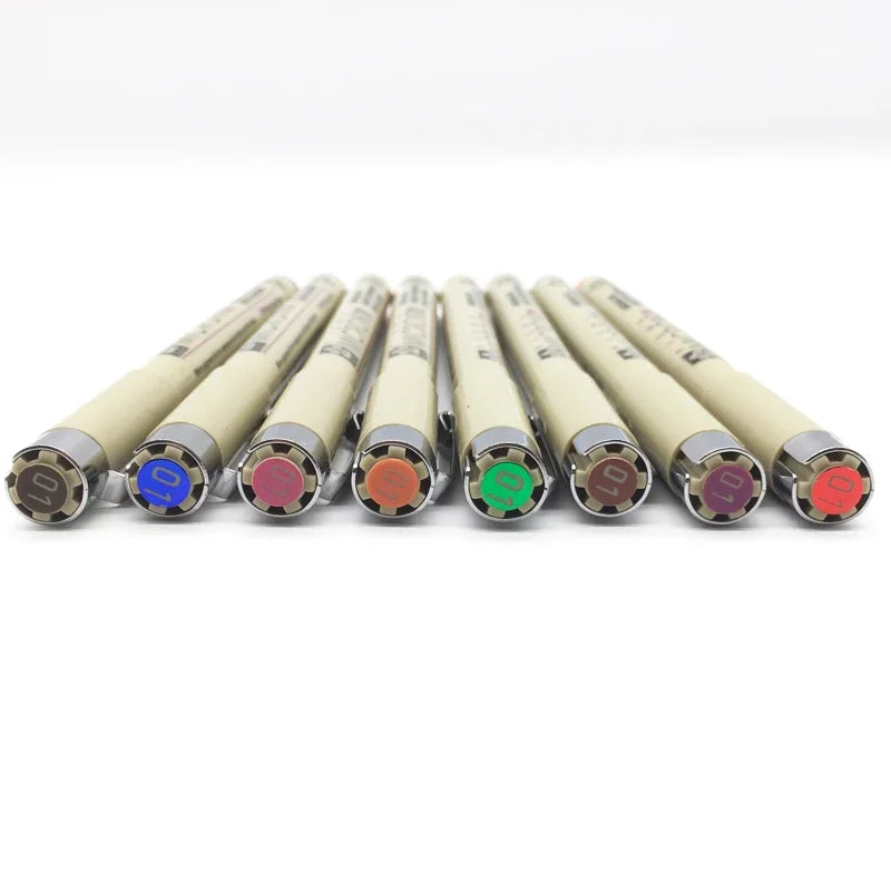Set of 8/14colors SAKURA Pigma Micron Liner Pen 0.25mm 0.45mm Color Fineliner Drawing Lines Marker Pen Student Art Supplies