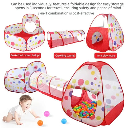 3pcs/set Children's Play Tent Ball Pit Crawling Tunnel Kid Playground Yard Outdoor Garden Toy Tent Baby Playpen Playground House